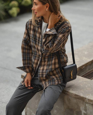 15 сорочка в клітинку з фланелі на ґудзиках